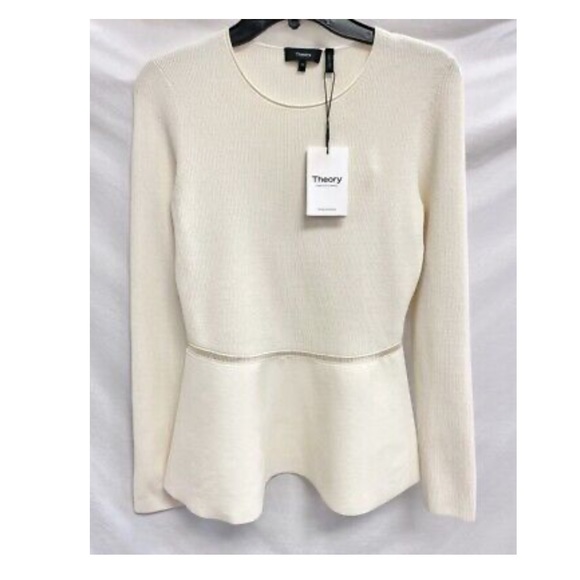 Theory | Conpact Crepe Peplum Blouse BNWT - Picture 3 of 9